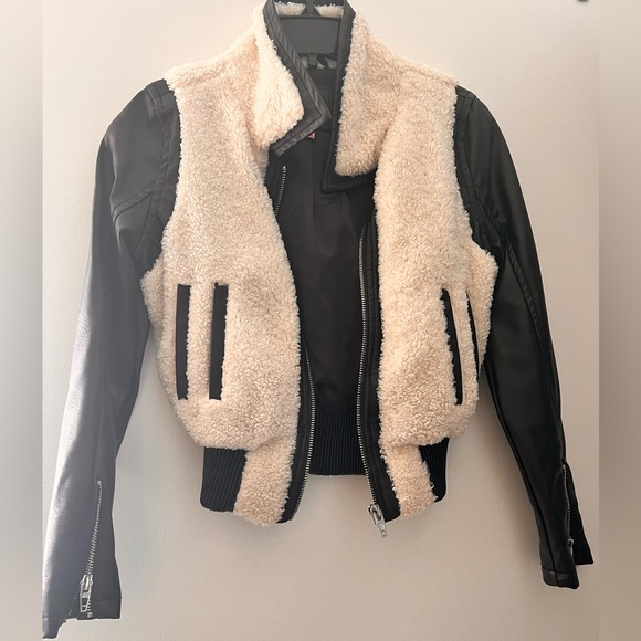 Blank NYC Other - Blank NYC Girls Kids Faux Leather Shearling Jacket Size M